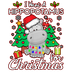 Christmas Hippopotamus Design - DTF Ready To Press