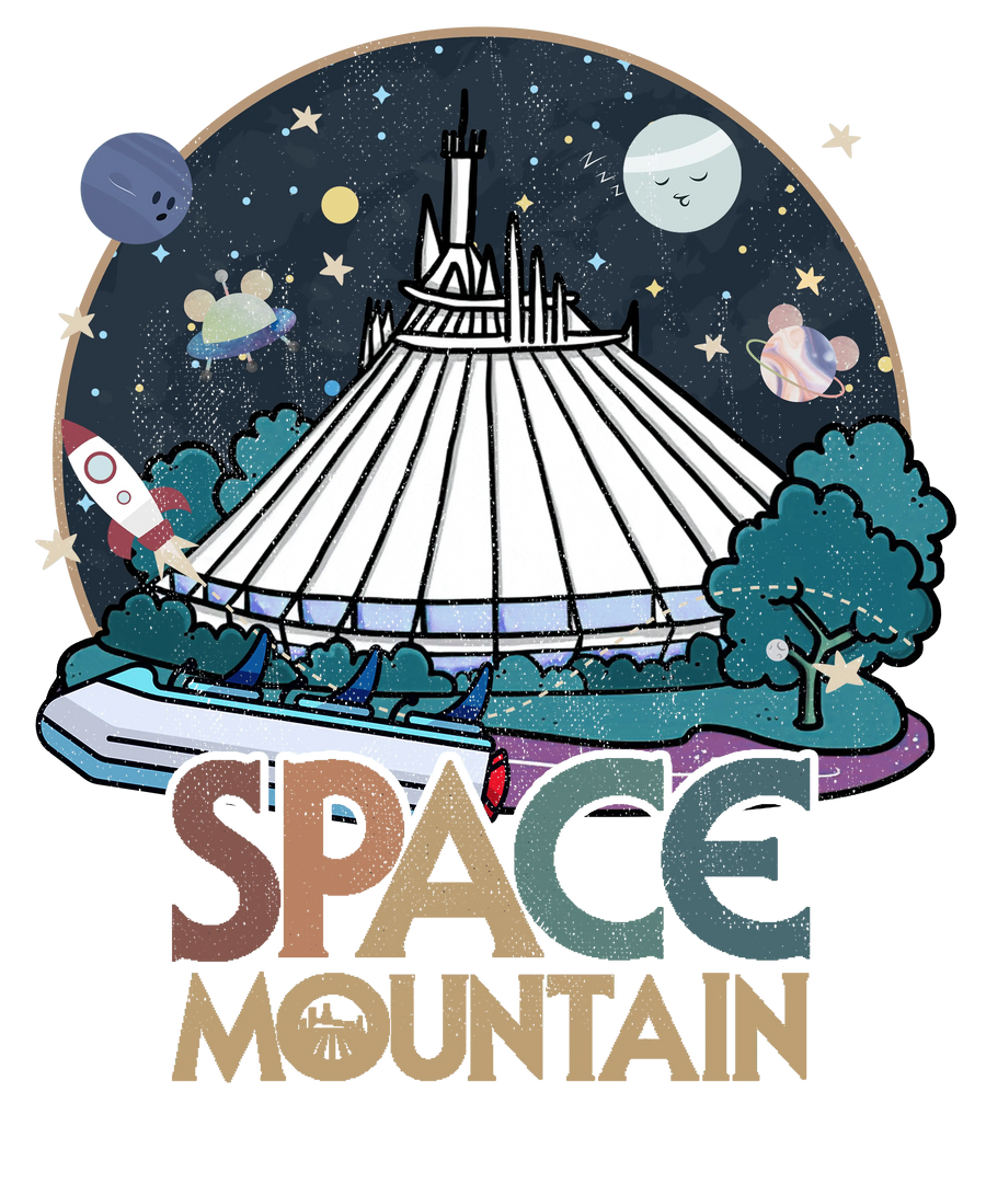 Space Mountain Design - DTF Ready To Press