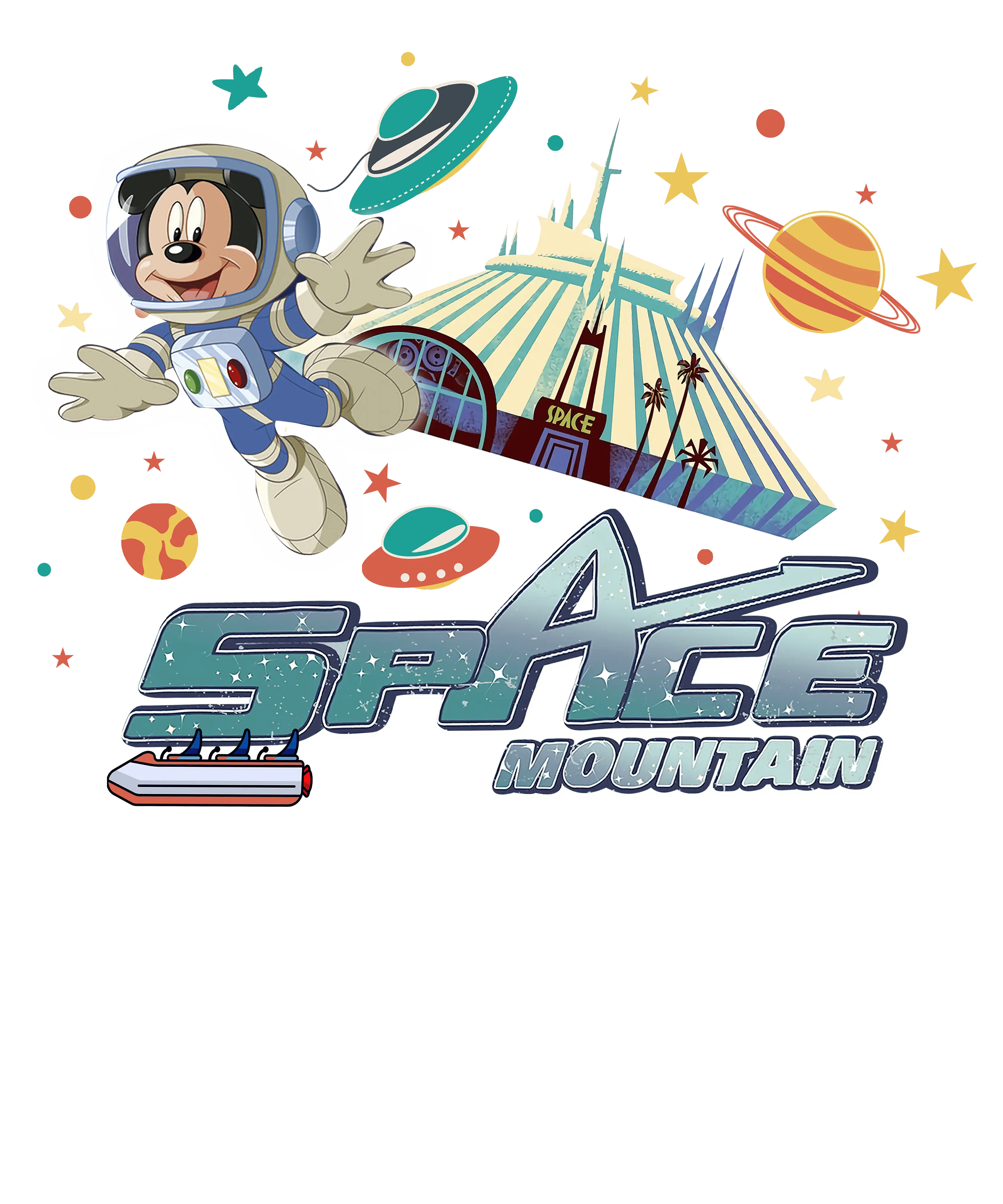 Astronaut Mickey Mouse Space Mountain Design | DTF Dallas