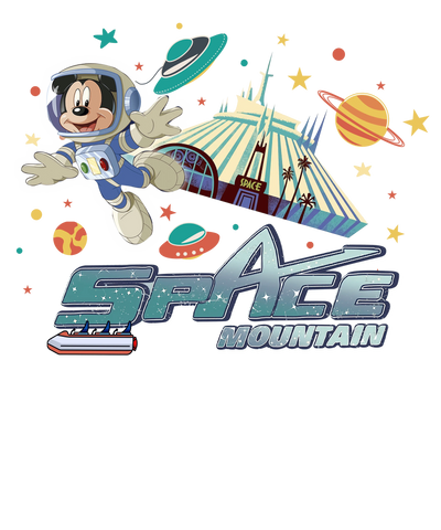 Astronaut Mickey Mouse Space Mountain Design | DTF Dallas - DTF Dallas 