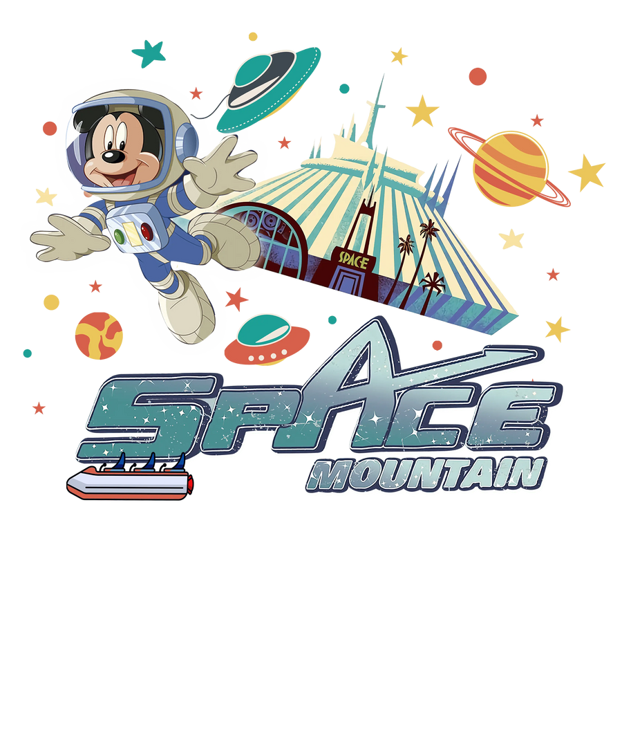 Astronaut Mickey Mouse Space Mountain Design | DTF Dallas