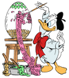 Painting Egg Donald Duck Easter Design - DTF Ready To Press
