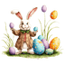 Bunny Egg Hunting Easter Design - DTF Ready To Press