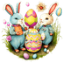 Bunny Egg Painting Easter Design - DTF Ready To Press