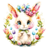 Cute Bunny And Egg Easter Design - DTF Ready To Press