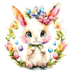 Cute Bunny And Egg Easter Design - DTF Ready To Press