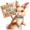 Easter Egg Hunt Cute Bunny Design - DTF Ready To Press