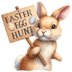 Easter Egg Hunt Cute Bunny Design - DTF Ready To Press