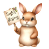 Easter Blessings Cute Rabbit Design - DTF Ready To Press