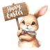 Happy Easter Cute Bunny Design - DTF Ready To Press