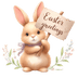 Easter Greetings Cute Bunny Design - DTF Ready To Press