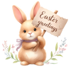 Easter Greetings Cute Bunny Design - DTF Ready To Press