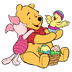 Winnie The Pooh And Piglet Easter Design - DTF Ready To Press