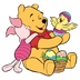 Winnie The Pooh And Piglet Easter Design - DTF Ready To Press
