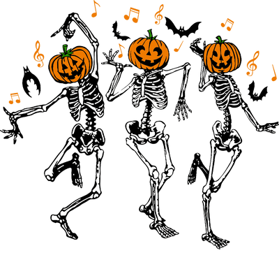 Halloween Dancing Skeleton Design - DTF Ready To Press