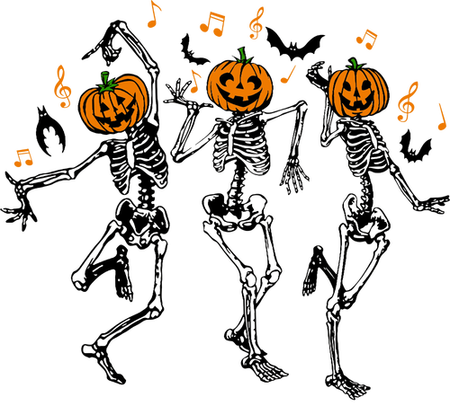 Halloween Dancing Skeleton Design - DTF Ready To Press