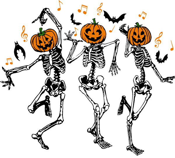 Halloween Dancing Skeleton Design - DTF Ready To Press