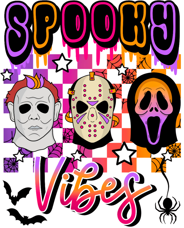 Halloween Spooky Vibes Design pressed on a garment