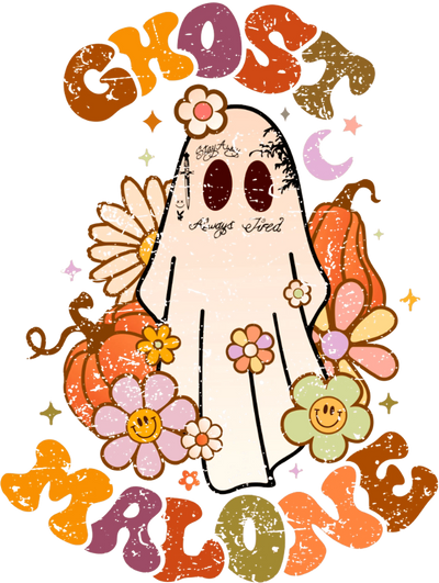 Halloween Ghost Malone Design - DTF Ready To Press