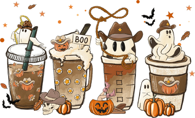 Halloween Coffee Design - DTF Ready To Press