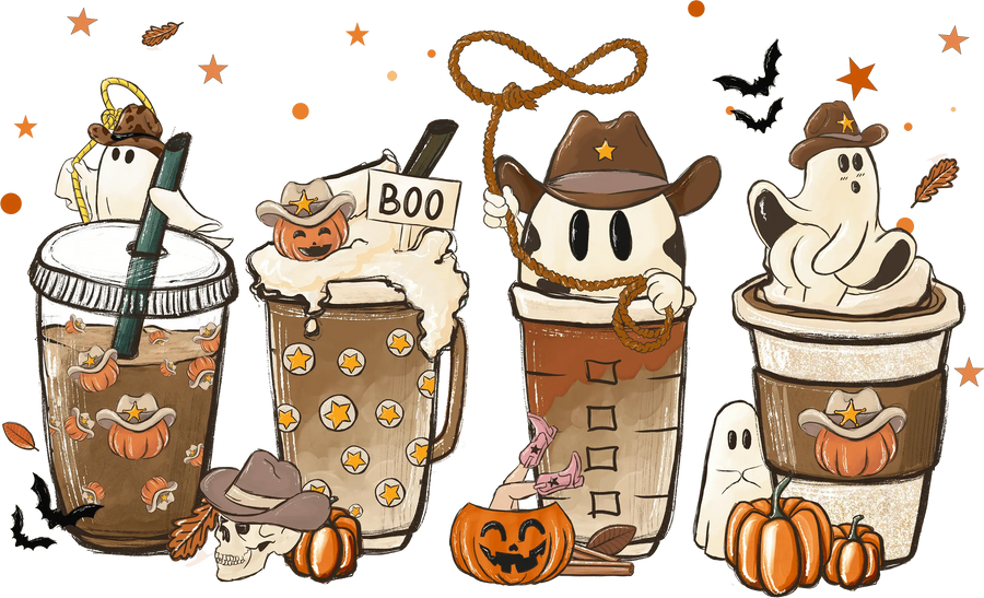 Halloween Coffee Design - DTF Ready To Press