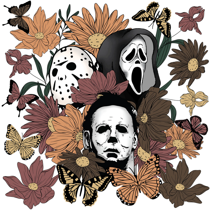 Halloween Movies Design pressed on a garment