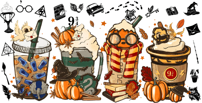 Harry Potter Halloween Design pressed on a garment