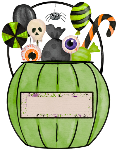 Halloween Green Candy Bucket Design | DTF Dallas - DTF Dallas 