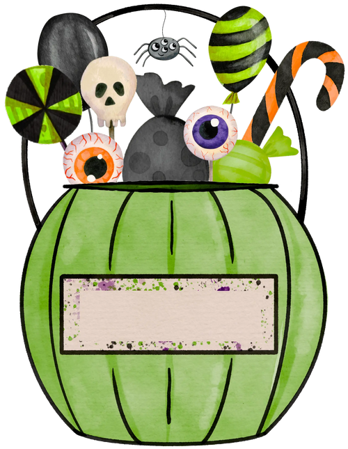 Halloween Green Candy Bucket Design | DTF Dallas - DTF Dallas 