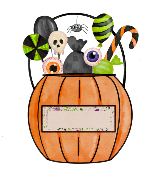 Halloween Orange Candy Bucket Design | DTF Dallas - DTF Dallas 