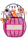 Halloween Pink Candy Bucket Design - DTF Ready To Press