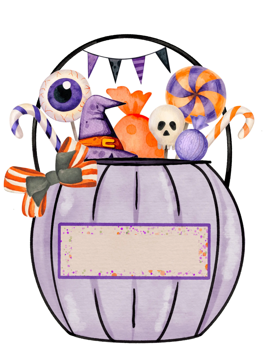 Halloween Purple Candy Bucket Design | DTF Dallas