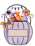 Halloween Purple Candy Bucket Design - DTF Ready To Press