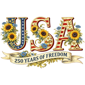 USA Sunflower 250th Anniversary Design - DTF Ready To Press