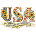 USA Sunflower 250th Anniversary Design - DTF Ready To Press