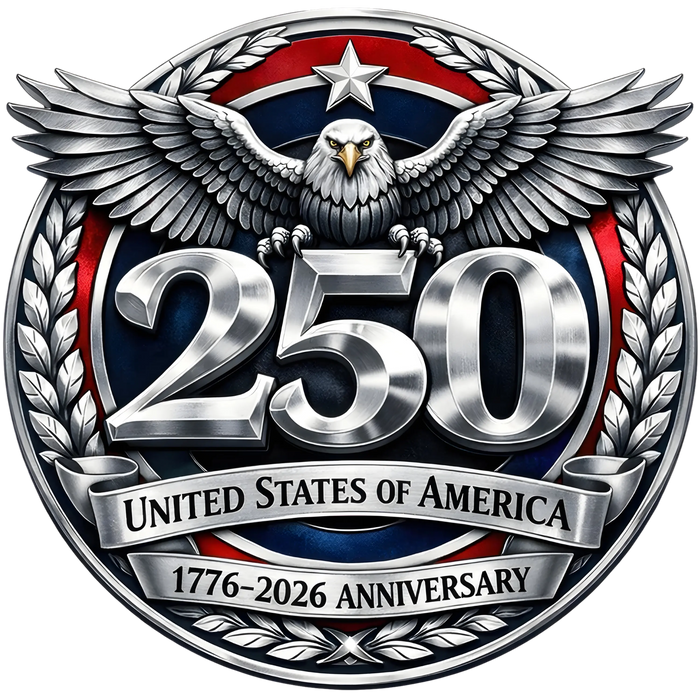 250th Anniversary USA Badge Design pressed on a garment