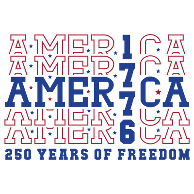 America 1776 250 Years of Freedom Design - DTF Ready To Press - DTF Dallas 