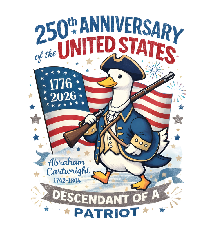 250th Anniversary United States Patriotic Goose Design pressed on a garment