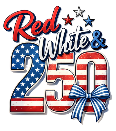 Red White & 250 Patriotic Design - DTF Ready To Press - DTF Dallas 