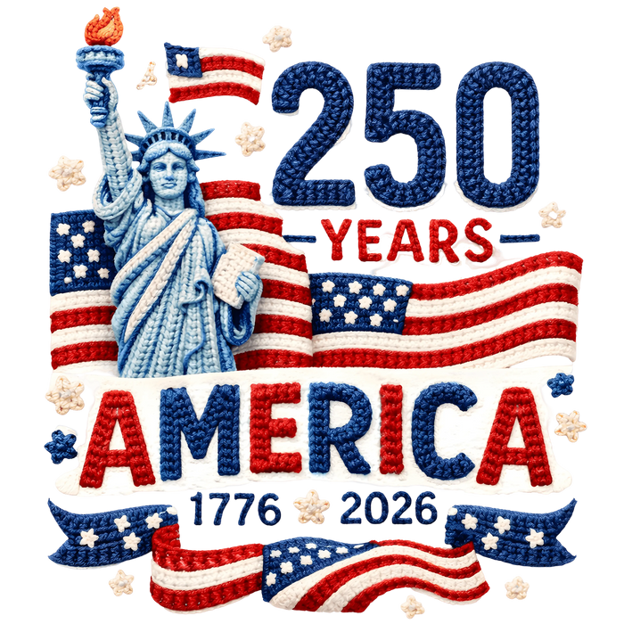America 250 Years Statue of Liberty Design pressed on a garment