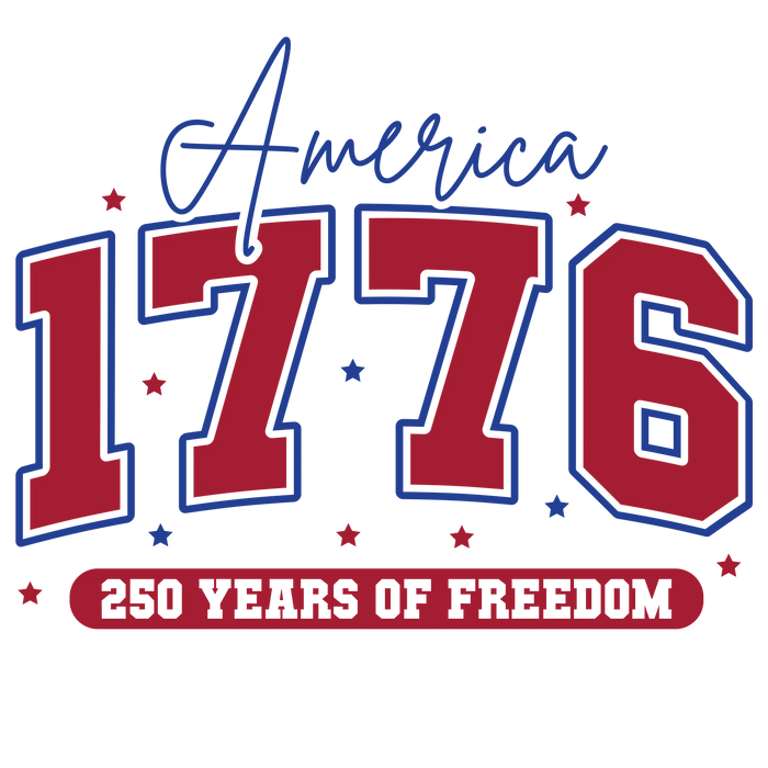 America 1776 Vintage Patriotic Sports Design pressed on a garment