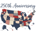 USA Map Faux Embroidery Patchwork 250th Anniversary Design - DTF Ready To Press - DTF Dallas 