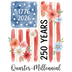 1776-2026 Quarter Millennial Floral Flag 250 Years - DTF Ready To Press - DTF Dallas 