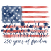 250 Years of Freedom Watercolor Flag Wildflowers - DTF Ready To Press - DTF Dallas 