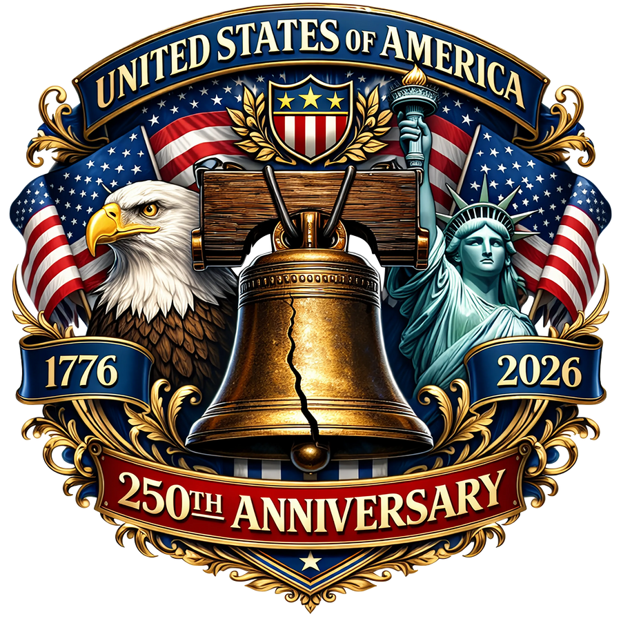 United States 250th Anniversary Liberty Bell Eagle Crest - DTF Ready To Press