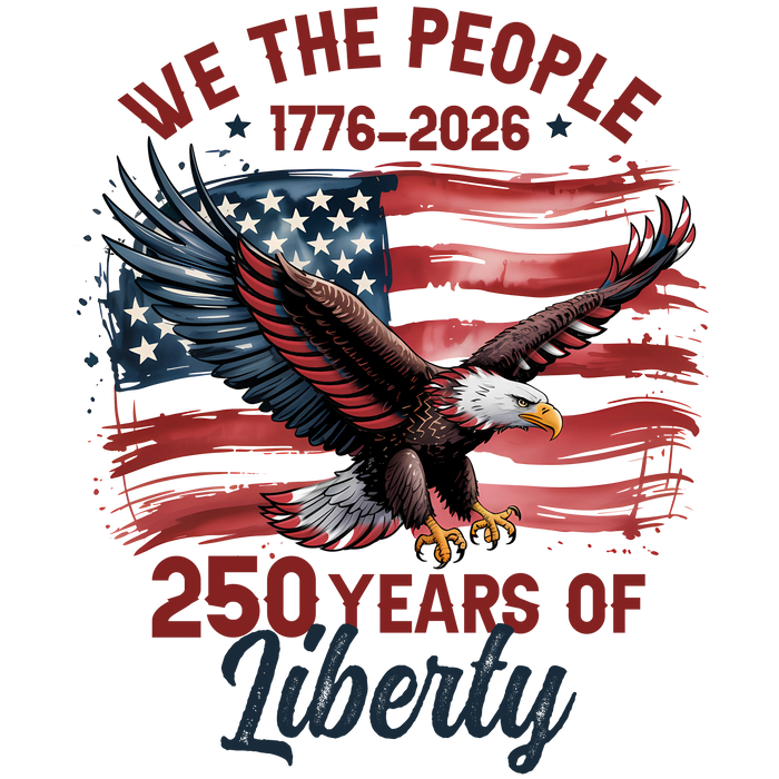 Soaring Bald Eagle American Flag Patriotic pressed on a garment