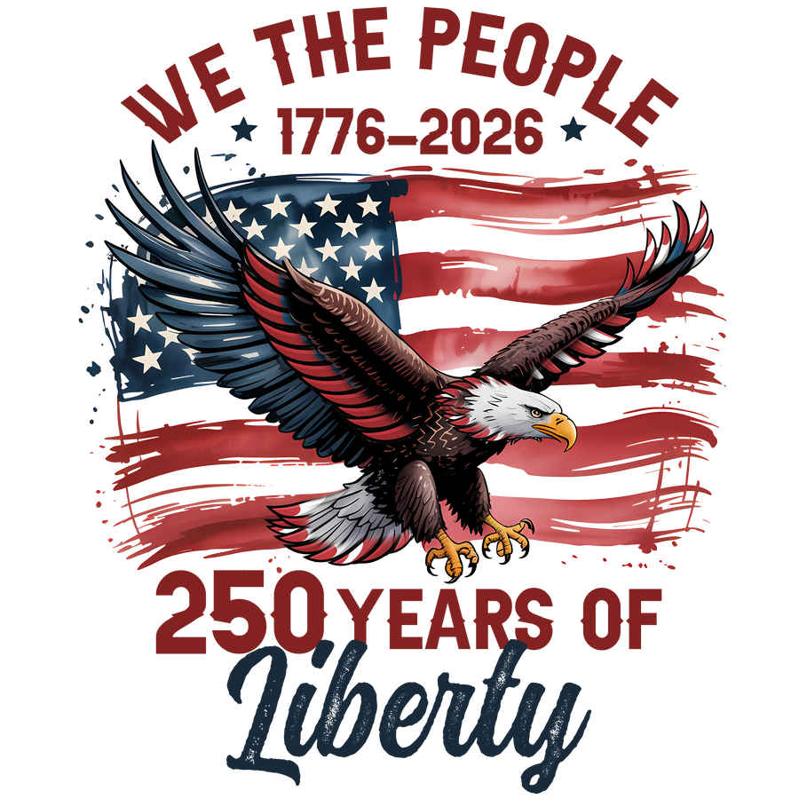 Soaring Bald Eagle American Flag Patriotic - DTF Ready To Press