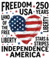 Freedom USA 250 Years American Flag Heart Patriotic Words Design - DTF Ready To Press - DTF Dallas 