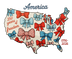 America 250 Years of Freedom Coquette Bows USA Map 1776-2026 Design - DTF Ready To Press - DTF Dallas 