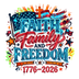 Faith Family Freedom 1776-2026 Airbrush Patriotic Design - DTF Ready To Press - DTF Dallas 